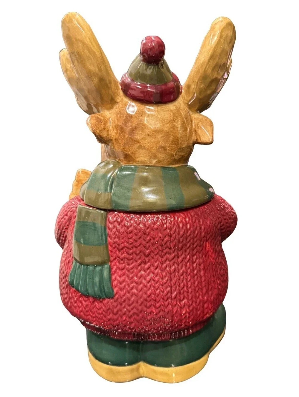 St. Nicholas Square Heartland Ceramic Moose Cookie Jar Christmas Holiday